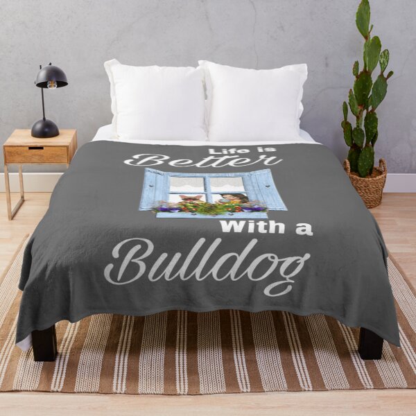 Item preview, Life is better with a bulldog shirts, life is better with a bulldog masks, life is better with a bulldog mug, life is better with a bulldog shower curtains designed and sold by Poussyarts.