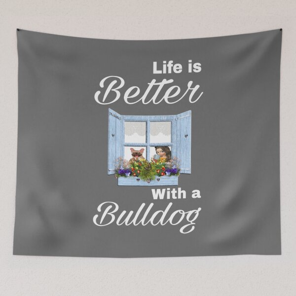 Item preview, Life is better with a bulldog shirts, life is better with a bulldog masks, life is better with a bulldog mug, life is better with a bulldog shower curtains   designed and sold by Poussyarts.