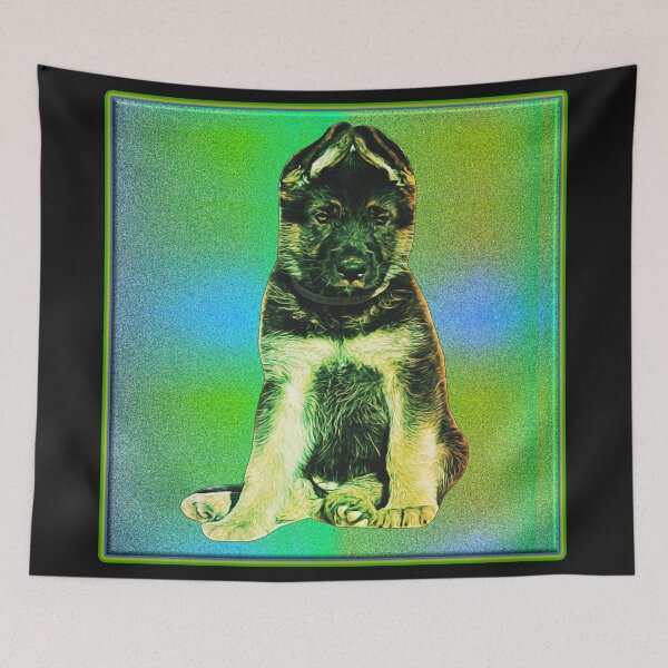 Item preview, BEAUTIFUL PAINTING OF A BABY GERMAN SHEPHERD WITH LONG HAIR  designed and sold by Ralek.