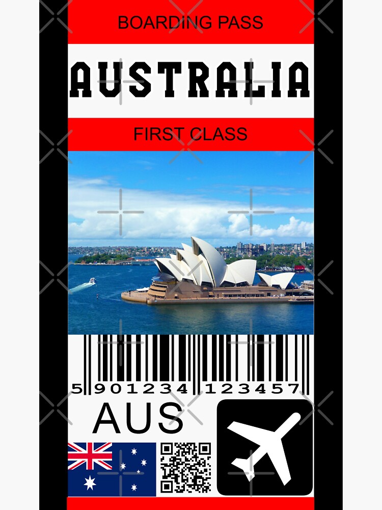 Australia First Class Boarding Pass Sticker By Hakvs Redbubble 2636