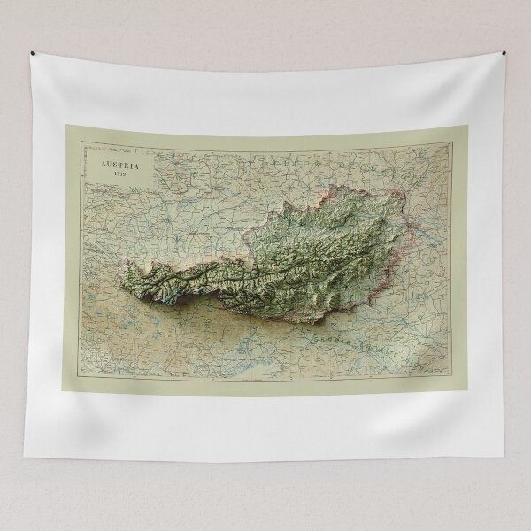 Item preview, 1919 Austria Relief Map 3D digitally-rendered designed and sold by ThinkAboutMaps.