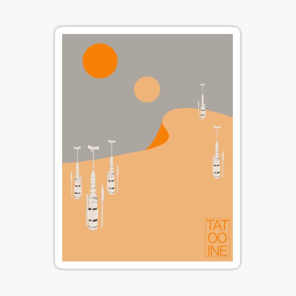 Vista previa del artículo con la obra «Visita Tatooine», diseñado y vendido por Brittany Law.