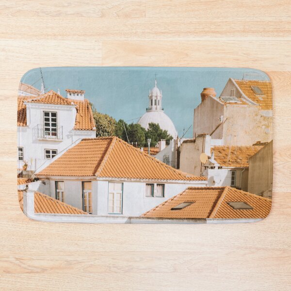 Item preview, Colorful red and white citycape of Lisbon designed and sold by TravelDrone.