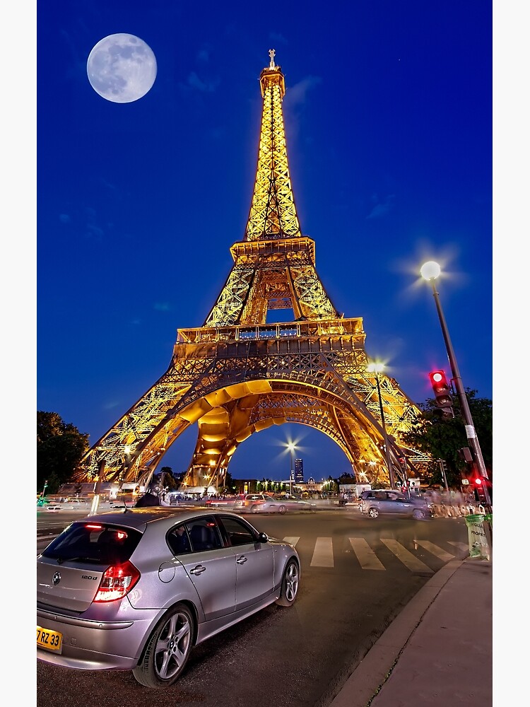 Discover Eiffel Tower at night Premium Matte Vertical Poster