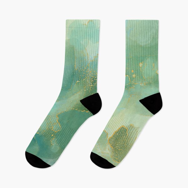 Item preview, Abstract Alcohol Ink Art Teal Green with Gold Accents designed and sold by Julie Erin Designs.