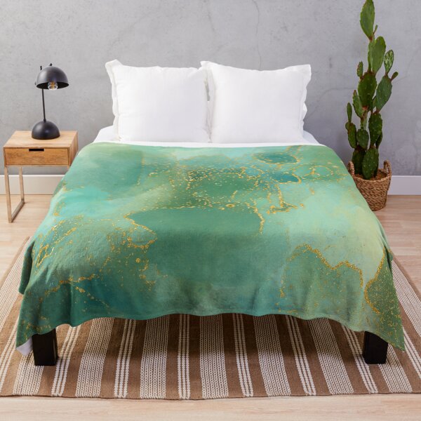 Item preview, Abstract Alcohol Ink Art Teal Green with Gold Accents designed and sold by Julie Erin Designs.