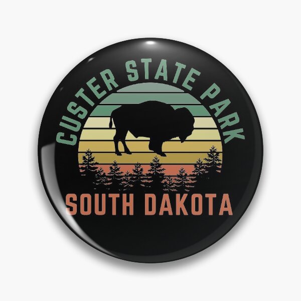 Item preview, Custer State Park South Dakota Buffalo Retro Sunset Black Hills Forest Sticker Shirt designed and sold by Pittsburgh 412 Steel City Yinzers.