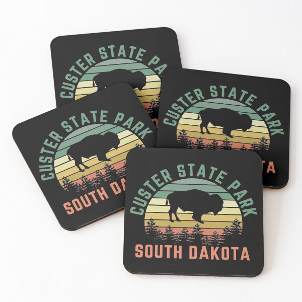 Item preview, Custer State Park South Dakota Buffalo Retro Sunset Black Hills Forest Sticker Shirt designed and sold by Pittsburgh 412 Steel City Yinzers.