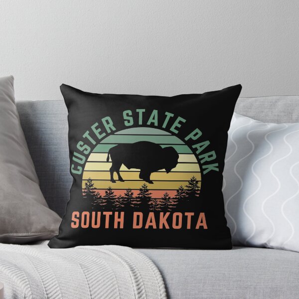 Item preview, Custer State Park South Dakota Buffalo Retro Sunset Black Hills Forest Sticker Shirt designed and sold by Pittsburgh 412 Steel City Yinzers.