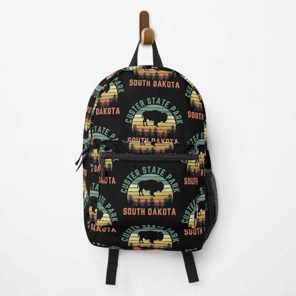 Item preview, Custer State Park South Dakota Buffalo Retro Sunset Black Hills Forest Sticker Shirt designed and sold by Pittsburgh 412 Steel City Yinzers.