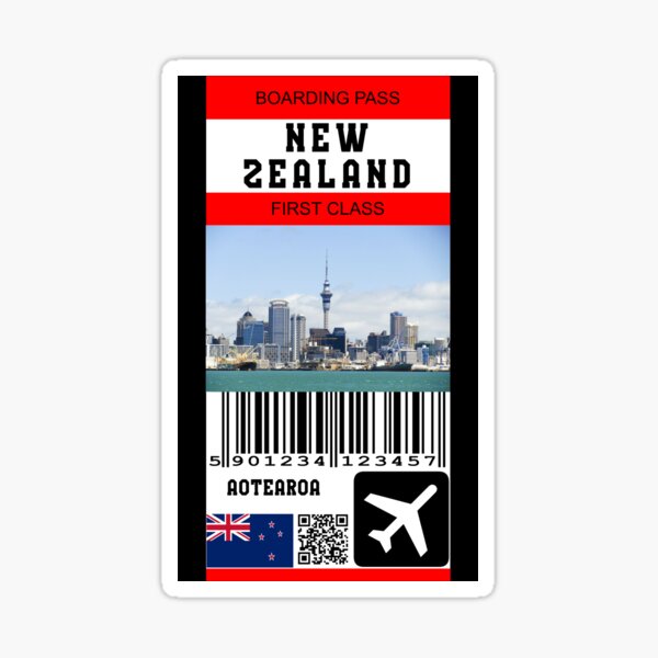 New Zealand First Class Boarding Pass Sticker For Sale By Hakvs Redbubble 7659
