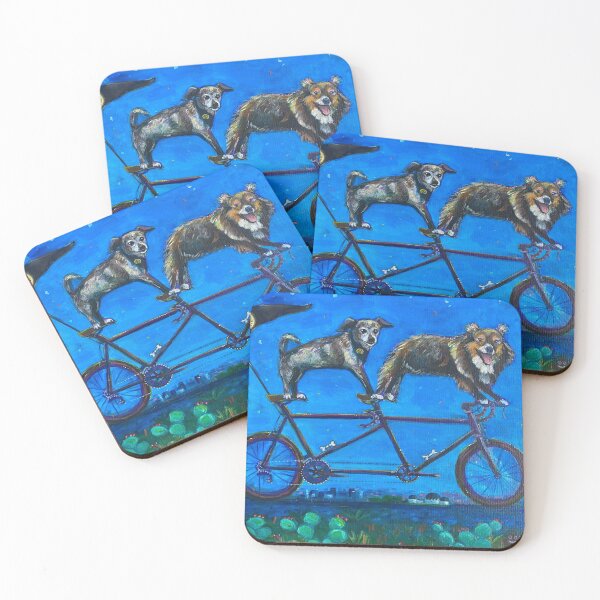 Item preview, dogs on tandem bike designed and sold by lisagoldfarb.