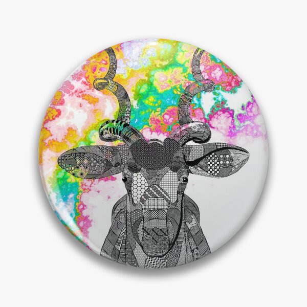 Item preview, Addax Antelope Doodle on Oil on Water Background designed and sold by Kay Patterson.