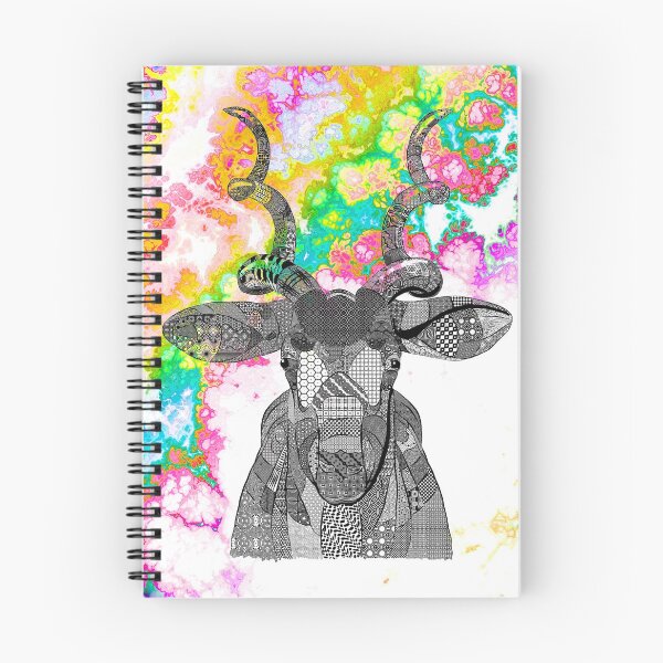 Item preview, Addax Antelope Doodle on Oil on Water Background designed and sold by Kay Patterson.