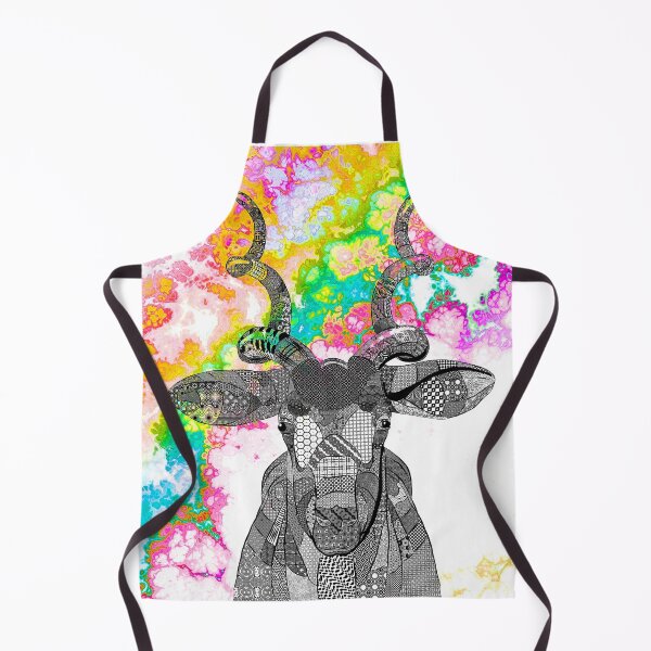 Item preview, Addax Antelope Doodle on Oil on Water Background designed and sold by Kay Patterson.
