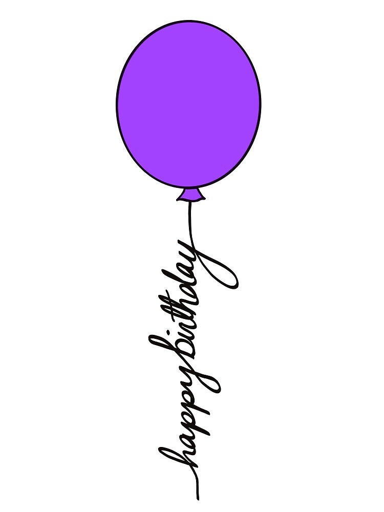 Ballon de joyeux anniversaire violet | Carte de vœux