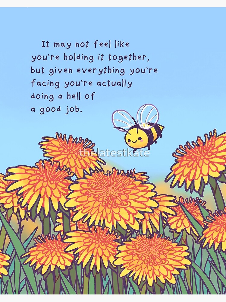 Hell Of A Good Job Dandelion Bee Art Board Print For Sale By Thelatestkate Redbubble