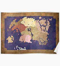 Elders scrolls simple map Poster