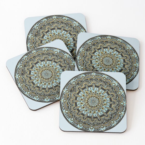 Item preview, mandala light blue | mandala doodle art designed and sold by Aleeza Janmohamed.