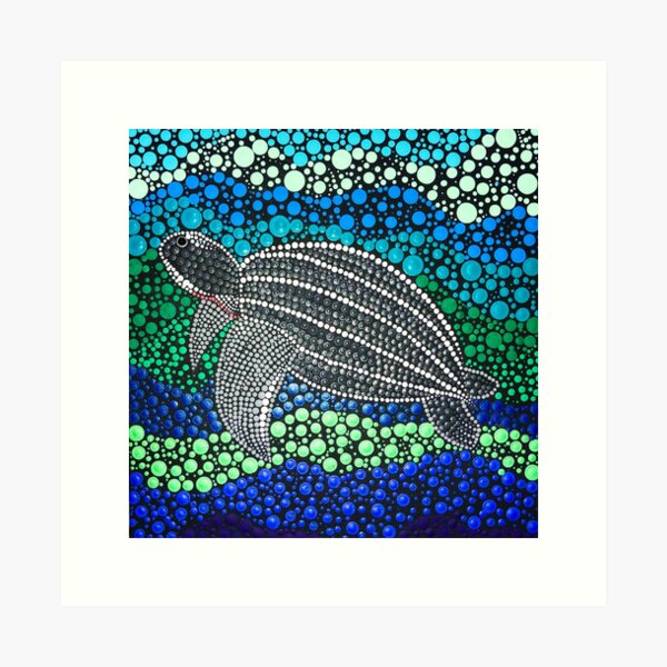 Item preview, Leatherback Turtle Dot Painting designed and sold by DotLovingSue.