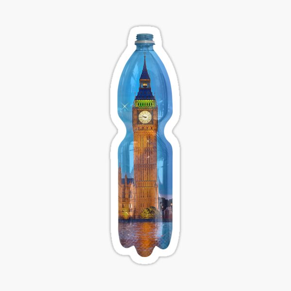 big ben hermetic lockdown in a PET bottle by Leo Haz Sticker