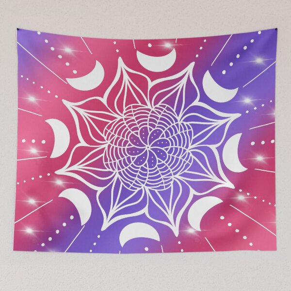 Item preview, Colorful Flower Mandala with Moons Design designed and sold by SMillustrations.
