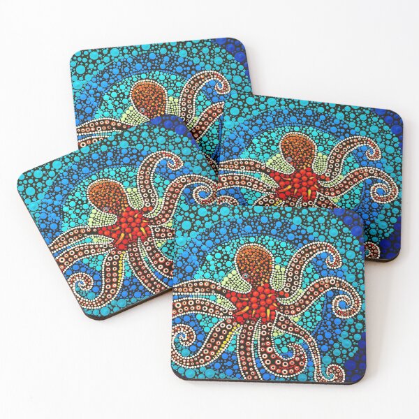 Artikelvorschau, Red Octopus Dot Gemälde entworfen und verkauft von DotLovingSue.