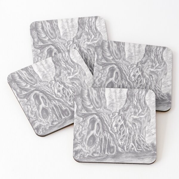 Item preview, Gnarly Tree Mountain Forest Pencil Art designed and sold by Tinasrealm.