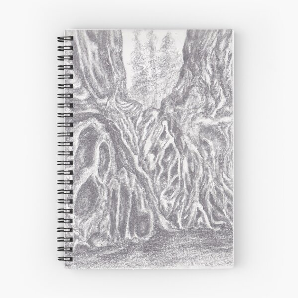 Item preview, Gnarly Tree Mountain Forest Pencil Art designed and sold by Tinasrealm.