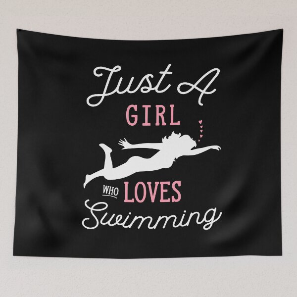 Item preview, just a girl who loves swimming designed and sold by PRINTED ..