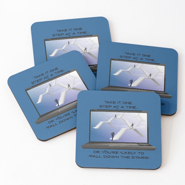 Item preview, Take it One Step at a Time...Stairs! (on Blue) designed and sold by PawsitiveMum.