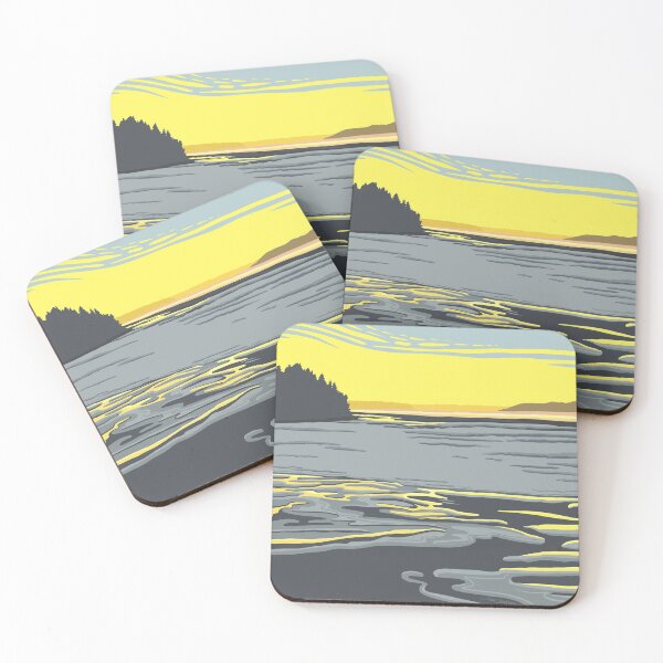 Item preview, Sunset - Dumas Bay in the Salish Sea -Yellow & Gray designed and sold by Linda Sholberg.