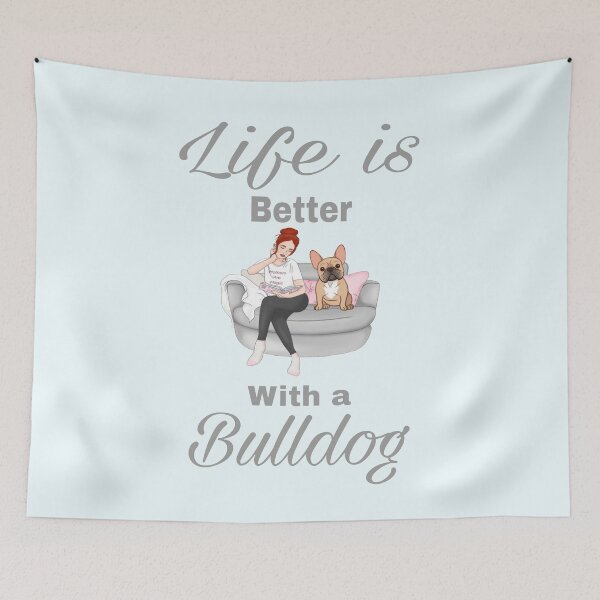 Item preview, Life is better with a bulldog shirts, life is better with a bulldog masks, life is better with a bulldog mug, life is better with a bulldog shower curtains   designed and sold by Poussyarts.