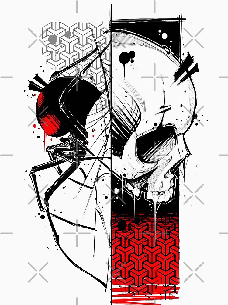Thumbnail 3 of 3, Racerback Tank Top, Cyberpunk Skull Spider Urban Goth Style designed and sold by OWLvision33.