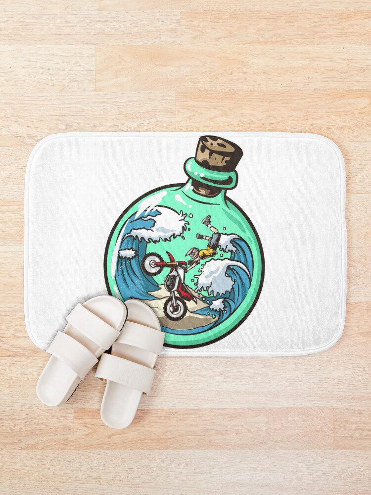 Thumbnail 1 of 6, Bath Mat, Freestyle Rider bottle designed and sold by anandariki.