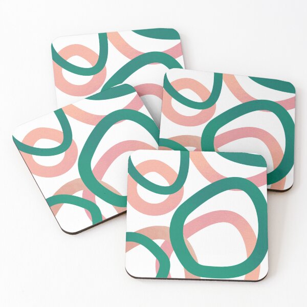 Item preview, Circles and ovals green and pink gradient shapes in abstract setting designed and sold by Marilena Strambu.