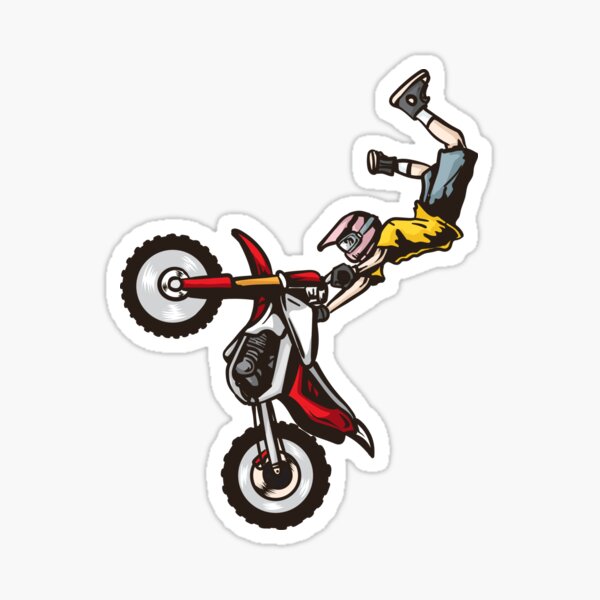 Motocross Stunt Rider Sticker for Sale by anandariki