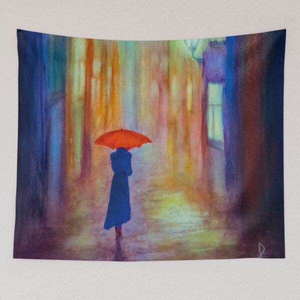 Item preview, Woman with red umbrella designed and sold by Red Witch Art.