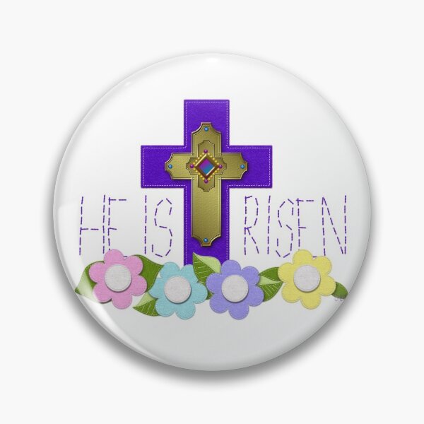 Item preview, Purple Cross HE IS RISEN Felt Look Flowers by Cherie(c)2021 designed and sold by CheriesArt.