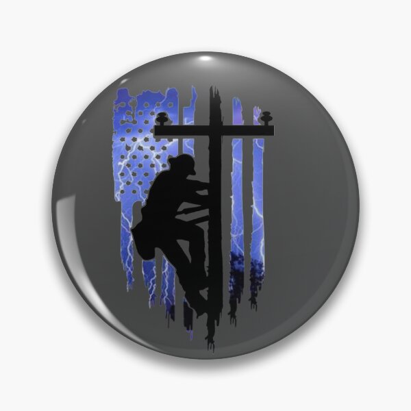 Item preview, Lineman Electrician American Flag Blue Lightning designed and sold by Matt Ballinger.