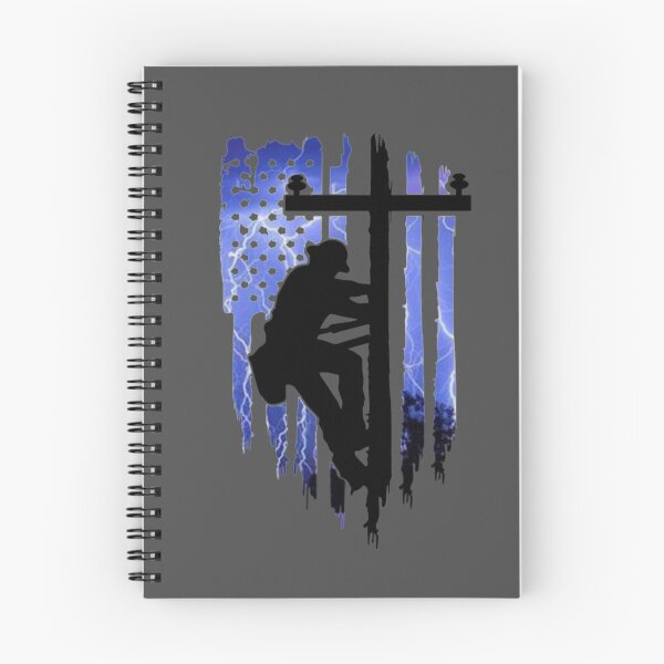 Item preview, Lineman Electrician American Flag Blue Lightning designed and sold by Matt Ballinger.