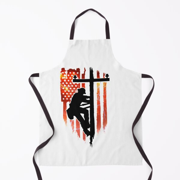 Item preview, Lineman Electrician American Flag Red Lightning designed and sold by Matt Ballinger.