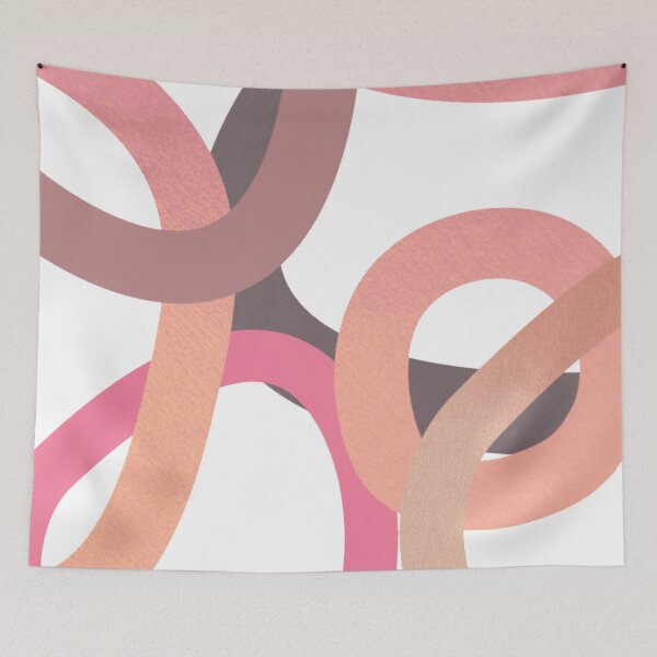 Aperçu de l'œuvre Cercles et ovales rose, violet, rose poussiéreux, formes fuchsia créée et vendue par Marilena Strambu.