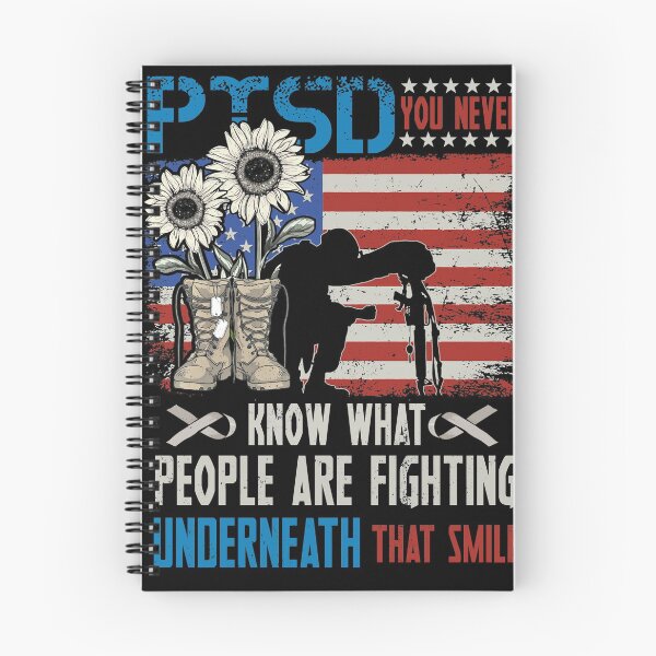 Item preview, PTSD Ribbon You Never Know What People Are Fighting Underneath That Smile Veteran US Flag designed and sold by BaseStore.