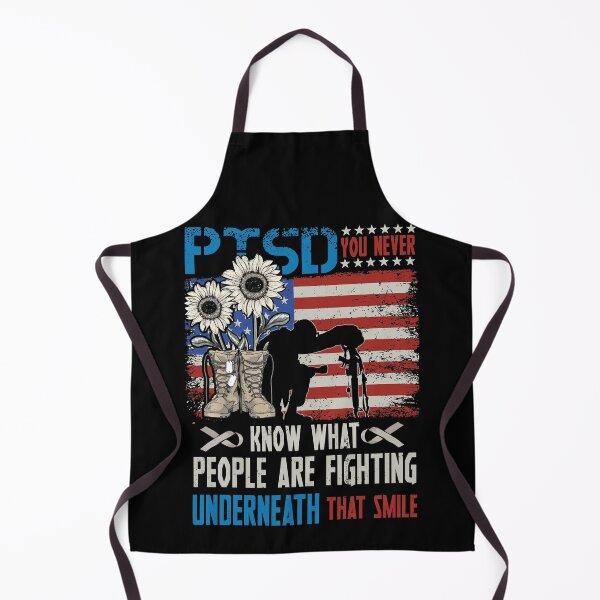 Item preview, PTSD Ribbon You Never Know What People Are Fighting Underneath That Smile Veteran US Flag designed and sold by BaseStore.