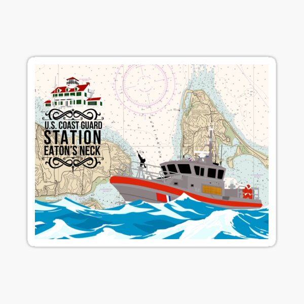 "Chart Art Coast Guard Station Eatons Neck" Sticker for Sale by