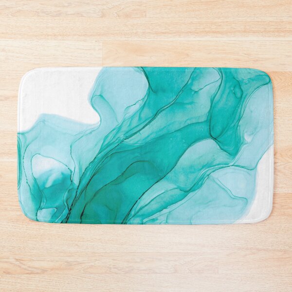 Item preview, Turquoise Abstract 31421 Alcohol Ink Painting by Herzart fluid art designed and sold by herzart.