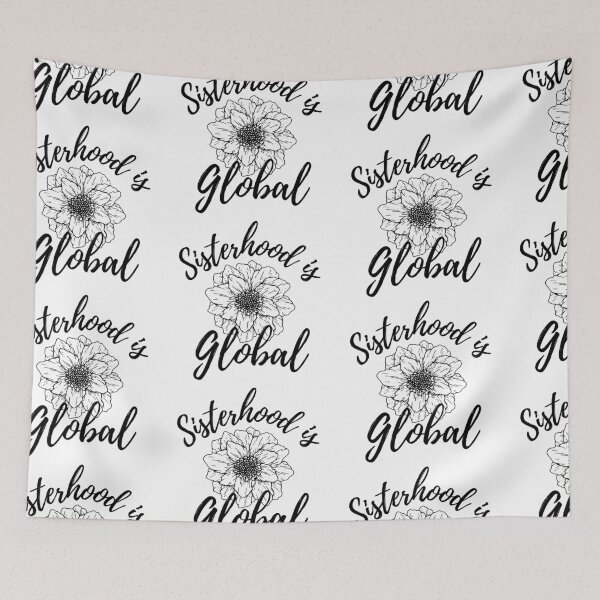 Item preview, Sisterhood is Global Single Flower Black Design designed and sold by SweetAndSpice.