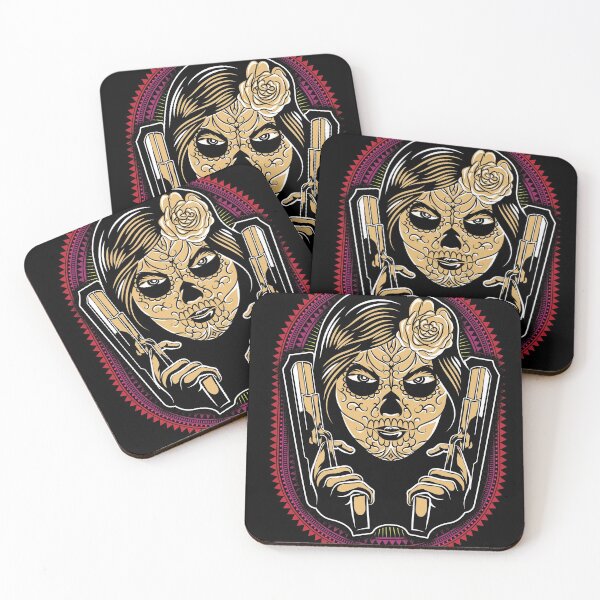 Item preview,  Sugar Skull Lady Holding Guns designed and sold by javaneka.