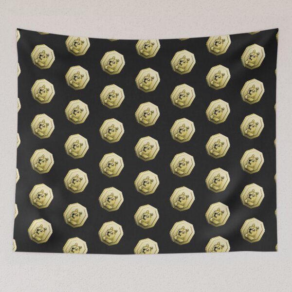 Item preview, Gold Dogecoin Pixel Coin - Black designed and sold by bits-n-blocks.